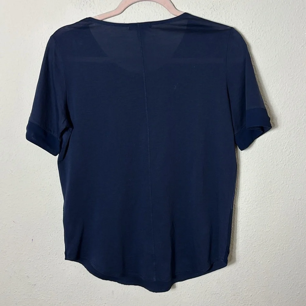 J. Crew navy blue blouse short sleeves top size XS